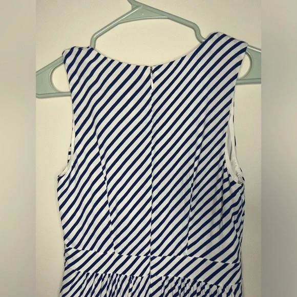 Loft - Blue and White Striped Dress - Size 0 - Picture 7 of 9